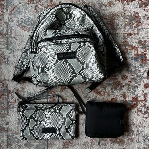 TIBA + MARL Snakeskin Elwood Changing Baby Backpack with changing pad, pouch.